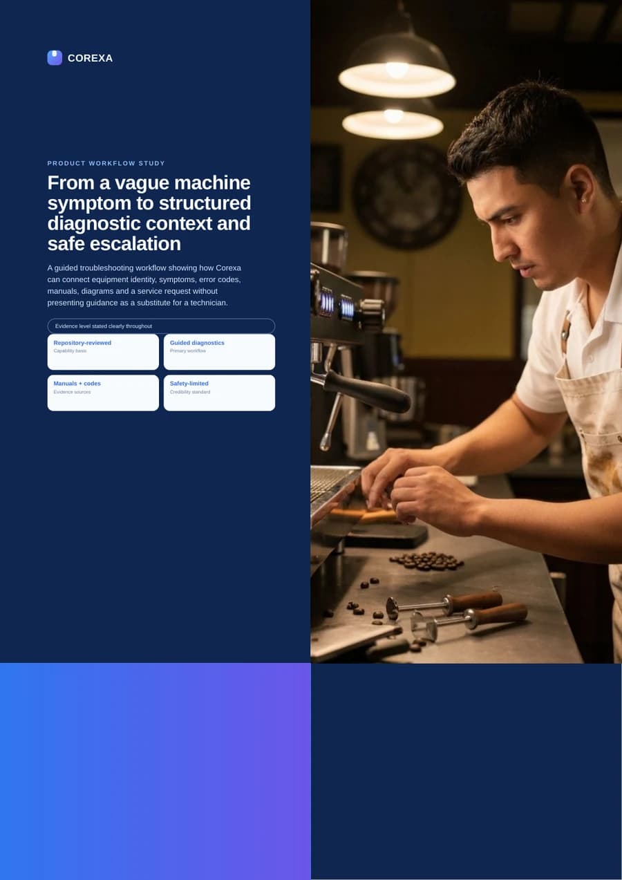 Cover of From a vague machine symptom to structured diagnostic context and safe escalation
