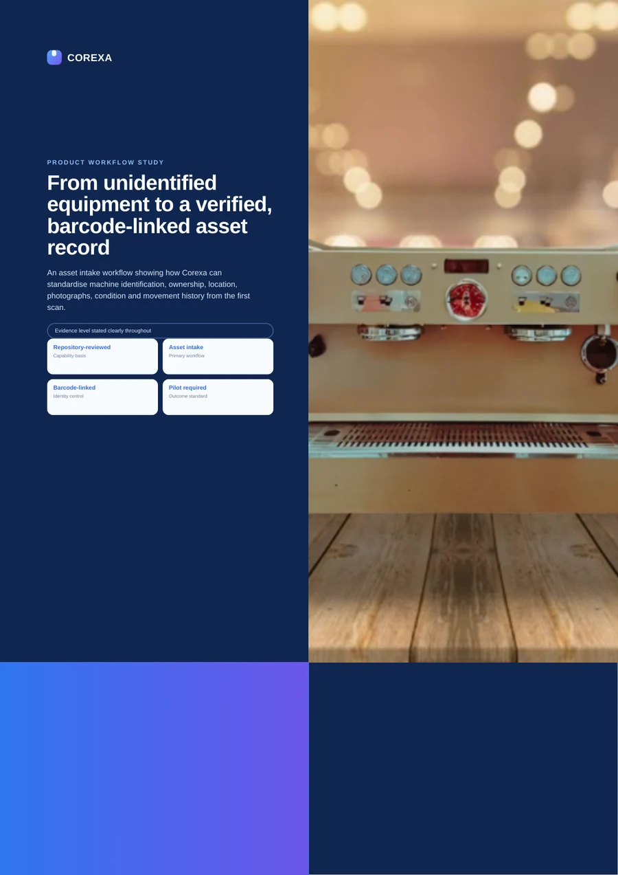 Cover of From unidentified equipment to a verified, barcode-linked asset record