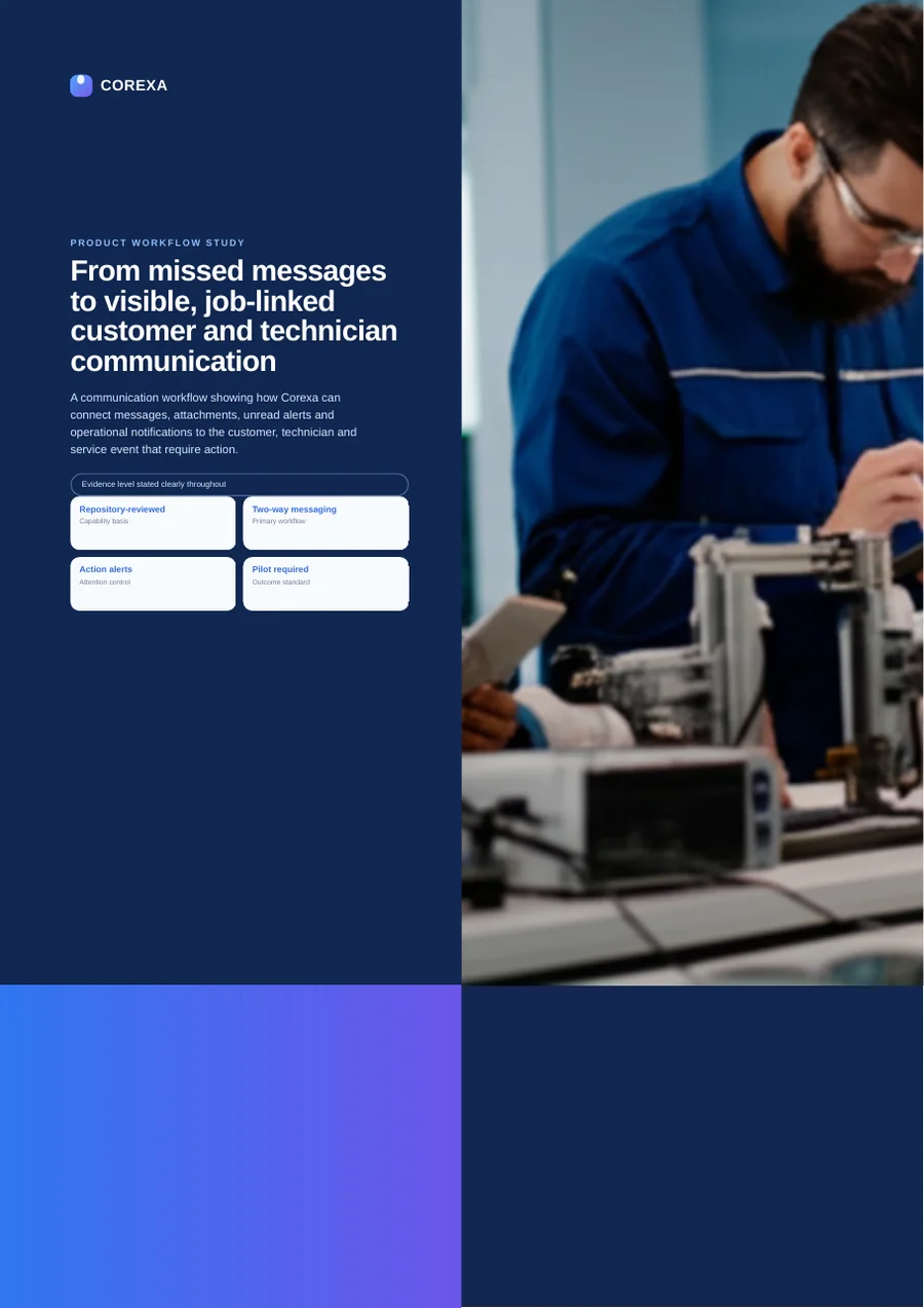 Cover of From missed messages to visible, job-linked customer and technician communication