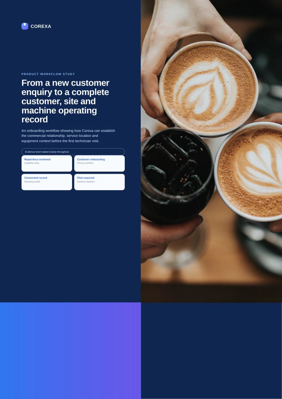 Cover of From a new customer enquiry to a complete customer, site and machine operating record