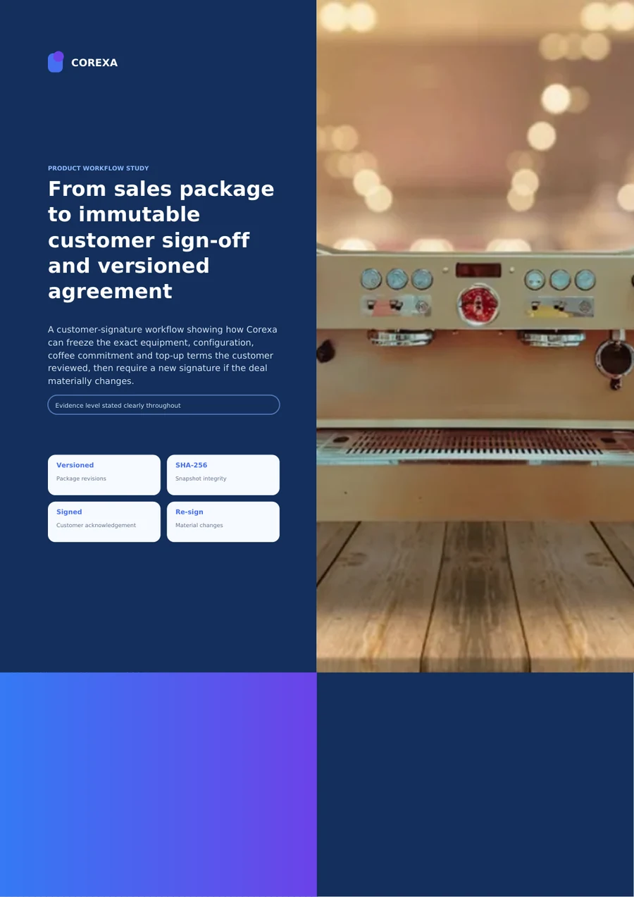 Cover of From sales package to immutable customer sign-off and versioned agreement